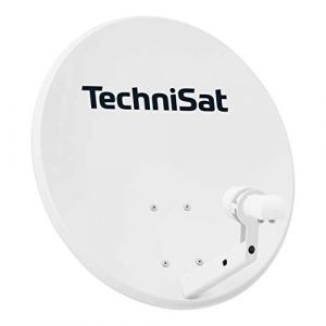 TechniSat TECHNITENNE 60 - Antenne parabolique pour 2 participants (Installation Satellite num&eacute;rique de 60 cm, kit Complet Comprenant avec Support de m&acirc;t et LNB Twin Universel) Gris Clair (MONDIAL ELECTRONIC, neuf)