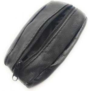 G&eacute;n&eacute;rique Porte-Monnaie - Bourse Homme - Noir - Cuir V&eacute;ritable - 2 Compartiments Monnaie - Billet - Porte-clefs - Grain de caf&eacute;. (✅Abrakado✅, neuf)
