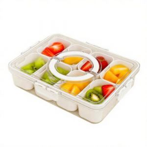 Bosmsaslad Snack Box, 8 Compartiment Boîte à Collation Avec Couvercle et Poignée, Portable Plateaux à Collation avec Compartiments, Transparent Assiette de Snack per Picnic e Riunioni di Famiglia (NICOLAE STORE S.R.L., neuf)