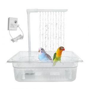 Yonuaret Baignoire Polyvalente pour Oiseaux avec Plusieurs Robinets Fontaine De Bain Automatique pour Perroquets, Baignoire Automatique pour Oiseaux, Bain D'oiseau Baignoire Bo&icirc;te Accessoires (zoncy, neuf)