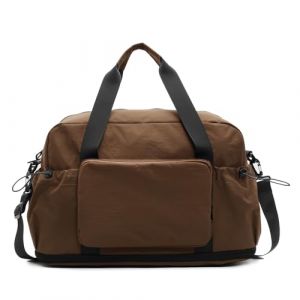 HUA ANGEL Sac de Voyage Pliable Extensible Ultra-L&eacute;ger Sac de Sport & Weekend avec Poche &Eacute;tanche - Grand Sac Cabine Avion pour Homme Femme Fitness Yoga Boxe Piscine Vacances(30-35L) Marron (HUAANGEL, neuf)