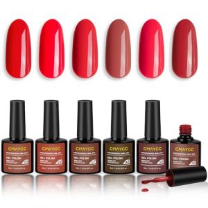 LOPHE Vernis &agrave; Ongles Gel Semi Permanent,Gel Nail Polish,Coffret de vernis &agrave; ongles Rouge,6 Couleur Lot Vernis &agrave; Ongles Gel UV LED,pour Studio de Manucure DIY Home, 7,5 ML (Botoo, neuf)