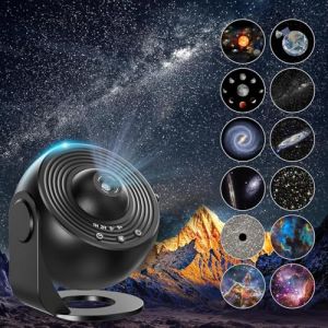 Projecteur Galaxie Planetarium 13 en 1, Lampe Galactique avec Rotation à 360° - Projecteur Spatial nébuleuses et étoiles pour décoration Murale et Plafond de Chambre, Home cinéma, ou Cadeau de fête (Ruisen-Tech, neuf)
