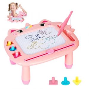 Ardoise Magique, Tableau de Dessin Magn&eacute;tique Effa&ccedil;able avec Pieds, Tablette Dessin Enfant, Ardoise de Gribouillage, Cadeau d'anniversaire de No&euml;l pour 2 3 4 Ans Enfants (ELANDEPOT HUB S.R.L., neuf)