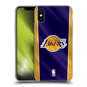 Head Case Designs sous Licence Officielle NBA Banni&egrave;re Verticale Los Angeles Lakers Coque en Gel [Protection de Qualit&eacute; Militaire] Compatible avec Apple iPhone X/iPhone XS (eCell, neuf)