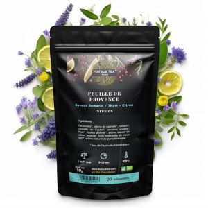 Matsue Tea - Feuille de Provence - Infusion en vrac - Romarin, Thym & Citron - Qualit&eacute; Premium - Plantes Aromatiques R&eacute;colt&eacute;es &agrave; la Main - 20 Infusettes - 50 g (MATSUE TEA, neuf)