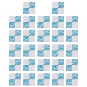 Enwye Lot de 27 Dalles De Sol Miniatures pour D&eacute;coration De Maison De Poup&eacute;e, Rev&ecirc;tements De Sol pour Petites Maisons,Projets D'artisanat Et D&eacute;coration De Petites Maisons, Bleu Et Blanc (Enwye, neuf)