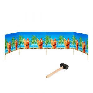 Garronda Paravent Plage Coupe-Vent Camping Brise-Vent avec Marteau en Caoutchouc 5 m GAEX001 (Planches de Surf, 5 m) (Hisert, neuf)