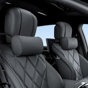 Ywooon Repose Tete Voiture, Appuie Tete Voiture en Mousse &agrave; M&eacute;moire, Coussin de Soutien de la T&ecirc;te pour Les Longs Trajets, Noir, 2 Pi&egrave;ces (YaWon, neuf)