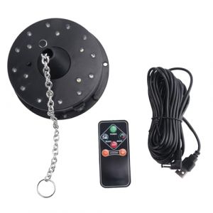 Tebbomp Lumi&egrave;res de Moteur de Boule Disco Rotative avec T&eacute;l&eacute;commande, 18 LED pour Rotateur de Boule &agrave; Facettes de 12, 16, 20 et 24 Pouces (Boule Non Incluse) (fengheyuefei, neuf)
