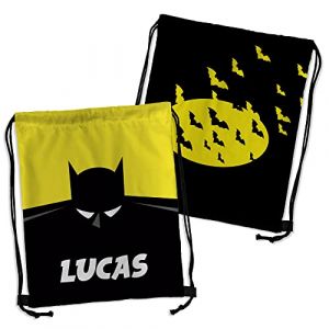 LolaPix Sac à dos Saco personnalisé Superheroes avec nom. Super héros. Geek Divers modèles. BATMAN (LolaPix, neuf)