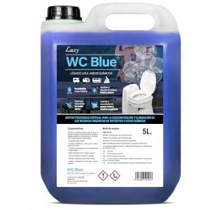 LUCCY WC Bleu 5 Litres - Liquide Sanitaire pour Toilette - Additif pour Eaux Usées Sanitary Fluid WC Chimique (MUNTRADE, neuf)