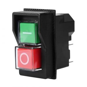 KJD17 Interrupteur de sécurité 230V Interrupteur magnétique étanche 4 broches 16A Interrupteur à bouton-poussoir Interrupteur électromagnétique étanche Bouton poussoir Interrupteurs de sécurité. (hangyuu, neuf)