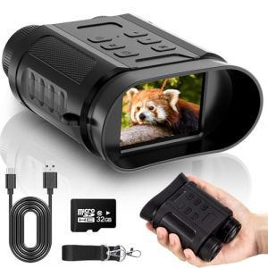 CamZeste Jumelle Vision Nocturne Infrarouge, Vidéo 4K et Image 48MP, Zoom Numérique 8X portée visuelle 300M, 2500mAh Rechargeable Jumelles Infrarouges avec Carte 32GB, pour Observation des Animaux (FUFUDA S.R.L, neuf)