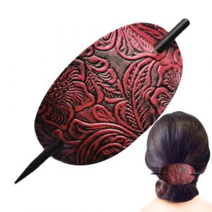 Pince &agrave; cheveux en cuir avec b&acirc;ton - clip pour coiffure, pince &agrave; cheveux avec b&acirc;ton | pinces &agrave; cheveux pince &agrave; cheveux b&acirc;ton pour cheveux &eacute;pingle &agrave; cheveux pour queue de cheval, (asfryajeoi, neuf)