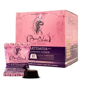 BOCCA DELLA VERITA - Bo&icirc;te de 10 capsules de caf&eacute; italien ARTEMISA Descafeinado, Capsules compatibles avec la machine &agrave; caf&eacute; Lavazza&reg; A Modo Mio, 100% Made in Italy (God Save The Coffee, neuf)