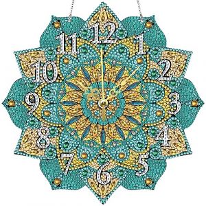 Kexpery DIY Strass Broderie Mosa&iuml;que Horloge de Table 5D Diamant Art Mosa&iuml;que Horloge Color&eacute; Kit d'Horloge Mandala Point de Croix Kit de Broderie Peinture par Num&eacute;ro Kits Fait Main Diamant P (clothdank, neuf)