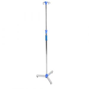 Poteau de Support pour IV, Hauteur Réglable, Tige épaisse Triangulaire en Acier Inoxydable, 4 Crochets, Support de Sac IV, Poteau de Support pour IV, Poteau pour IV en Acier (Moonyeu, neuf)
