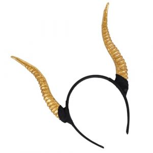 COMPUKAS Serre-t&ecirc;te Halloween Cornes de Biche Dor&eacute; Bandeau &Eacute;lastique L&eacute;ger et Confortable Accessoire Costume Festif pour Gar&ccedil;on Fille Ados et Adultes (Sublimation.Shine, neuf)