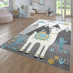 TT Home Tapis Chambre Enfant Bebe Fille Garcon Moderne Arc-en-Ciel Nuage Motif Animal Multicolore, Couleur:Multicolore, Dimension:133x190 cm (marche-de-tapis, neuf)