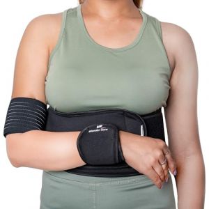 Wonder Care Immobilisateur d'épaule gauche droite Orthèse de bras Luxation osseuse Subluxation Support d'épaule Orthèse de compression Chirurgie de la coiffe des rotateurs Noir Taille 2 (FABKART UK, neuf)