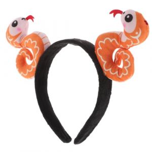 WRITWAA Bandeau Année Du Serpent Bandeau Du Bandeau De Dessin Animé En Tissu Bandeau En Tissu De Dessin Animé Serpent Du Bandeau De Fête Décor De Serpent Orange Chiffon (Saieli, neuf)