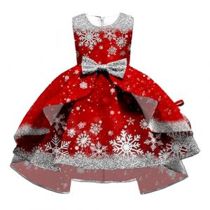 G&eacute;n&eacute;rique Robe de No&euml;l, Robe Noel Enfant Fille De V&ecirc;Tements No&euml;L pour B&eacute;B&eacute; Fille Habit Pere Noel Cosplay 12 Ans Vetement Bebe | Tenues Parti Rouge 1-4 Ans (CQkejiGS, neuf)