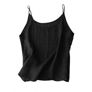 Top Hauts L&acirc;che Respirant-Tunique Femme Coton Lin T-Shirt Retro Tee Shirt Femme Grande Taille Chemise &Eacute;t&eacute; Printemps Gilet Fines Bretelles Debardeur D&eacute;contract&eacute;s Corset Leger Haut Ample Tops (Binai maoyi, neuf)