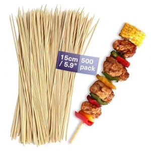 MATANA 500 Pique a Brochette en Bois de Bambou, 15cm - Pic Brochette pour Barbecues, Kebabs, Apéritifs, Grillades, Buffets, Fruits - Solide, Écologique & Biodégradable (Acacia Products, neuf)