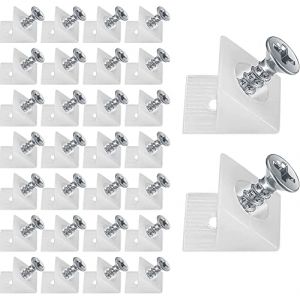 30 Pièces Cales en Plastique pour Meuble Tiroir, Renfort Tiroir Connecteur Arrière Stabilisateurs, Fond de Tiroir Connecteur avec Vis, d'angle Connecteur D'armoire Renfort Tiroir Connecteur (yujiandeouzhoudianpu, neuf)