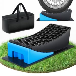 Cales Pour Camping-Car, 32 * 15cm Jeu Cales Niveau, 2 Cales Accessoires Camping-Car, Jusqu'&agrave; 5000 Kg, Surface Antid&eacute;rapante (BLUE) (MEISHILE EU, neuf)