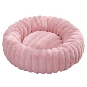 Yuly Lit Donut pour Chiens et Chats, Panier pour Chien Lavable et Antid&eacute;rapant, Canap&eacute; Chat Anti Stress Apaisant en Peluche Doux, pour Chien Petit Moyen Grande Taille (Rose,110cm/43.3in) (yunlai, neuf)