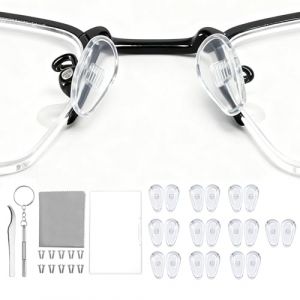 SUNNIFLY Coussinet Lunettes Nez Set pour Vis Lunettes Protection Nez Kit de R&eacute;paration de Lunettes avec Double Tournevis, Pinces &agrave; &eacute;piler et Chiffon de Nettoyage de Lunettes etc. (TYsjkhf, neuf)