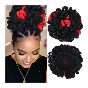 Chignon Postiche Cheveux Chignon synthétique bouclé cordon queue de cheval extensible brosse à cheveux pince chignon tresse for les femmes noires (dundunting, neuf)