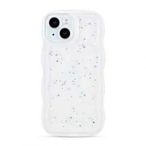 ZTOFERA Coque ondul&eacute;e pour iPhone 14 Plus (6,7"), jolie coque de protection pour iPhone 14 Plus (6,7"), cadre transparent, boucl&eacute;, forme de vague, paillettes scintillantes, coque arri&egrave;re en TPU (utopmore, neuf)
