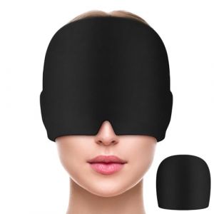 MIVORA Bonnet Migraine Relief Cap, R&eacute;utilisable Masque Migraine et C&eacute;phal&eacute;es, Bonnet Anti Migraine Poche de Glace en Gel Masque, Compresse Chaud Froid Poche De Glace En Gel (Noir) (MIVORA EU, neuf)