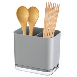 Egouttoir &agrave; Couvert, Range &Eacute;ponges, Fourchette Cuill&egrave;re Organisateur Rack, Pot Ustensile, Pot a Ustensile de Cuisine, Rangement Compartiment&eacute;, Pour Ranger les Couteaux, Fourchettes, Cuill&egrave;res(Gris) (hesitateres, neuf)