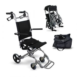 Mobiclinic, Fauteuil roulant de transit, Neptuno, Aluminium, Pliant, Frein sur poignées, Marque espagnole, Repose-pieds pliants, Accoudoirs pliants, Léger, Ceinture de sécurité, Ergonomie (Queraltó, neuf)