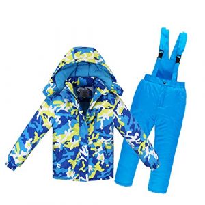 Combinaison de Ski Enfant Veste de Duvet à Capuche et Pantalons de Neige 2 Pièces Manches Longues Hiver Ensemble de Ski 2 Pièces Fille Garçon Pantalons de Ski et Doudoune à Capuche pour 3-10 Ans (⭐⭐⭐⭐⭐AEGJEGVD⭐⭐⭐⭐⭐, neuf)