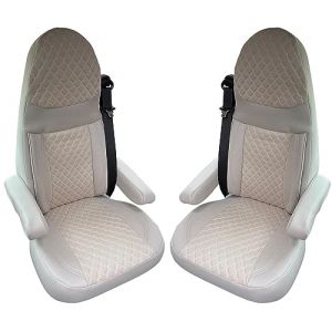 Bremer SITZBEZ&Uuml;GE GT405 Lot de 2 Housses de Protection pour si&egrave;ges de Camping-Car Aguti GIS Liner et Milan | Lot de 2 Housses de Protection avec Housses d'accoudoirs en Beige (Bremer-Sitzbez&uuml;ge, neuf)