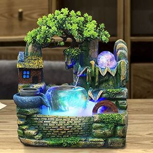 Fontaine d'int&eacute;rieur de bureau - Fontaine de jardin - Fontaine de table - Vaporisateur - Humidificateur - Plante - D&eacute;coration pour la m&eacute;ditation zen (Doubskoo, neuf)