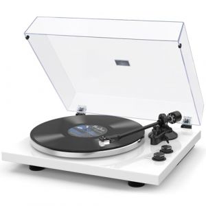 SeeYing Tourne-disque avec entraînement par courroie - Tourne-disque vinyle Bluetooth 33 ou 45 tr/min avec préamplificateur phono - Cartouche magnétique et contrepoids - Connectivité de sortie sans (ZengtuAM, neuf)