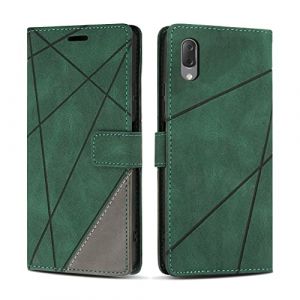 SONWO Etui Coque pour Sony Xperia L3, Protection Housse en Cuir PU Portefeuille Livre pour Sony Xperia L3, Emplacements Cartes, Vert (SONWO EU STORE, neuf)