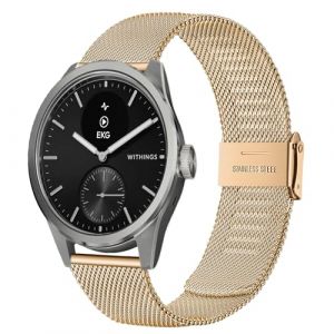 SUGARJAR 18MM M&eacute;tal Bracelet Compatible avec Withings ScanWatch 2 42mm/ScanWatch Horizon/ScanWatch 42mm/Steel HR 40mm/Steel HR Sport (WUTIAOREN-FR, neuf)