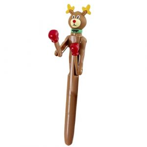 ulafbwur Stylo &agrave; encre fiable, outil d'&eacute;criture l&eacute;ger, stylo &agrave; bille, dessin anim&eacute;, boxe, d&eacute;compression, pointe Ultra-fine, papeterie interactive cr&eacute;ative Marron (Oinkein, neuf)