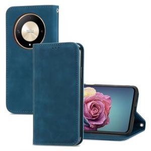 YUEQIAN Coque pour Honor Magic8 Lite/Magic 8 Lite Case, Cuir PU R&eacute;tro Folio Rabat Portefeuille Etui, avec [Fente Cartes] [Support] [Fermeture Magn&eacute;tique] Antichoc Housse, Bleu (YUEQIAN-EU, neuf)