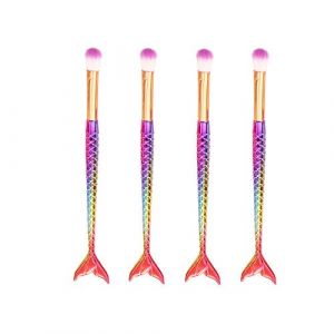 Cheeroyal Pinceau &agrave; fard &agrave; paupi&egrave;res en forme de poisson arc-en-ciel - Pinceau color&eacute; pour fard &agrave; paupi&egrave;res - Pinceau de maquillage queue de sir&egrave;ne (4) (cheeroyal, neuf)