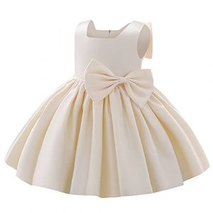 IBAKOM B&eacute;b&eacute; Petites Enfant Filles Bowknot Tutu Princesse Robe Bal Anniversaire Formel f&ecirc;te Mariage Bapt&ecirc;me Demoiselle d'honneur Communion Robe Champagne 6-7 Ans (ZhuL, neuf)