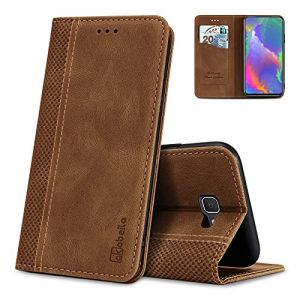 AKABEILA &Eacute;tui pour Samsung Galaxy J7 Prime/On7 2016 - &Eacute;tui &agrave; rabat en cuir synth&eacute;tique - Avec compartiment pour cartes - Magn&eacute;tique - Marron clair (AKABEILA, neuf)