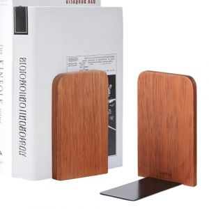 Serre Livre Bois de &eacute;b&egrave;ne 2 Pi&egrave;ces Rectangle 17 x 12 x 10,5 cm - pour l'&eacute;cole, Le Bureau et la biblioth&egrave;que - Cale-Livre Etagere Serre-Livres Presse-Livre Bloc Livre Bloque Livre Porte CD D&eacute;coratifs (KCatsy, neuf)